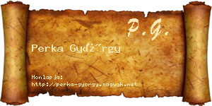 Perka György névjegykártya